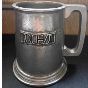 Vintage RCA Corp Advertising Metal Tankard Mug Pewter Look Executive Gift 5"